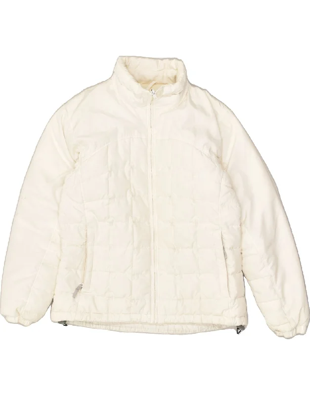 COLUMBIA Womens Padded Jacket UK 16 Large Off White Polyester