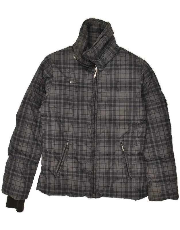 COLUMBIA Womens Padded Jacket UK 6 XS Grey Check Nylon