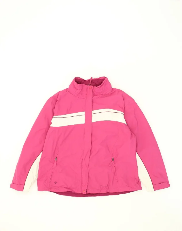 COLUMBIA Womens Windbreaker Jacket UK 16 Large Pink Colourblock Nylon