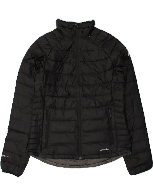 EDDIE BAUER Womens Padded Jacket UK 14 Medium Black Polyester