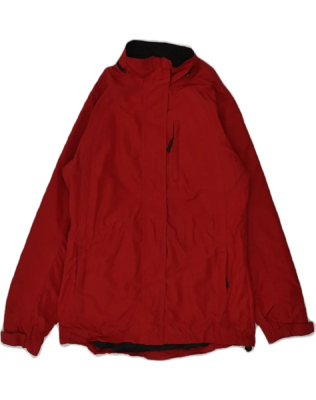 EDDIE BAUER Womens Windbreaker Jacket UK 10 Small Red Polyester