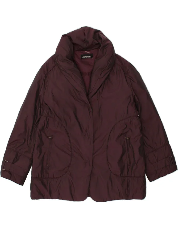 ELENA MIRO Womens Padded Jacket UK 16 Large Burgundy