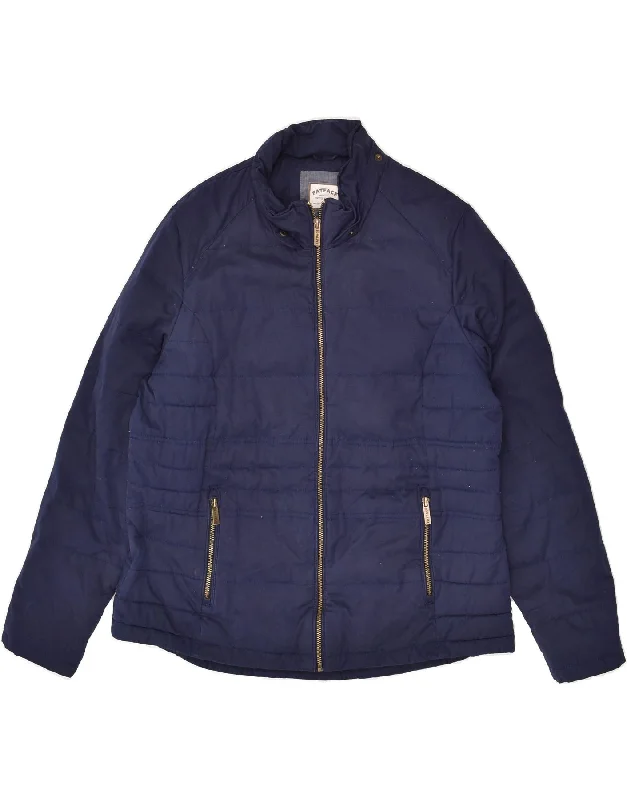 FAT FACE Womens Padded Jacket UK 18 XL Navy Blue Polyester