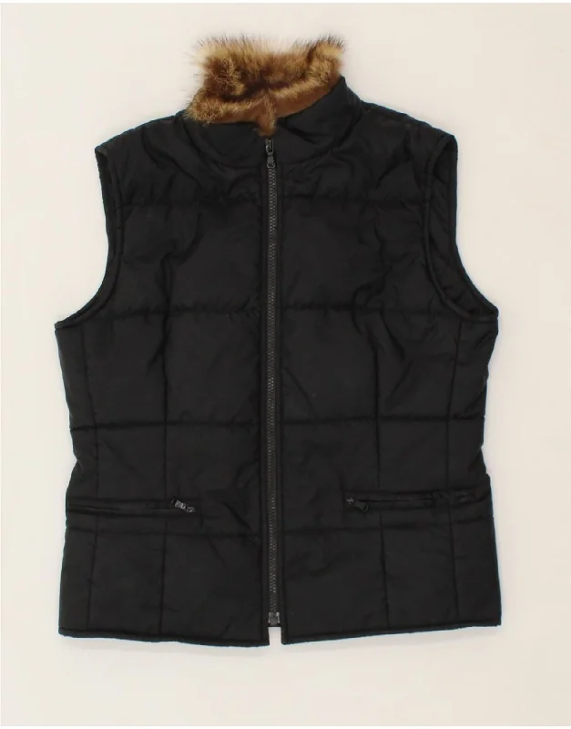 FAY Womens Padded Gilet UK 14 Large Black Polyester