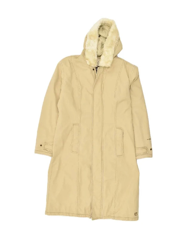 G-STAR Womens Windbreaker Coat UK 14 Large Beige Cotton