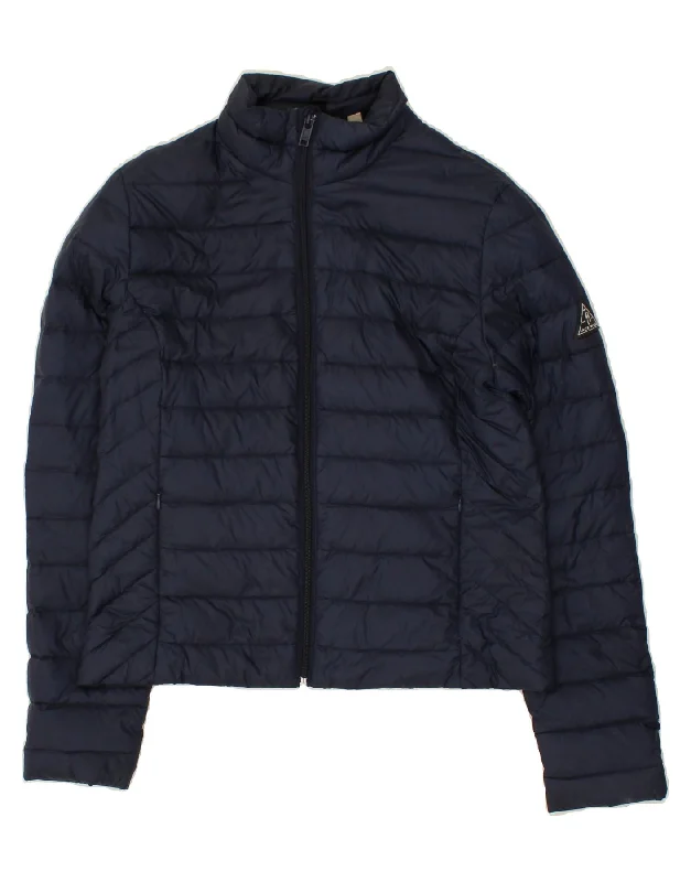 JACK WILLS Womens Padded Jacket UK 12 Medium Navy Blue Polyester