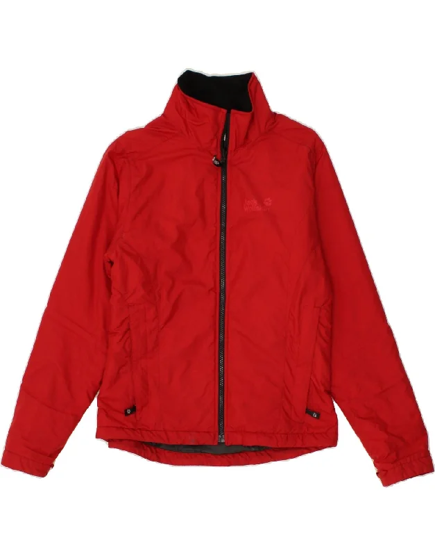 JACK WOLFSKIN Womens Windbreaker Jacket UK 10 Small  Red Polyester