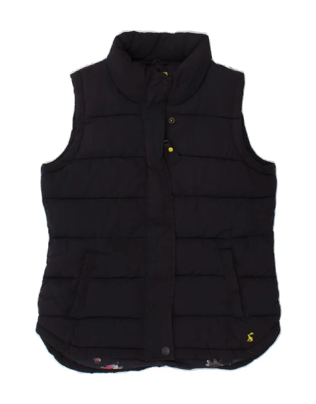 JOULES Womens Padded Gilet UK 10 Small Navy Blue Polyester