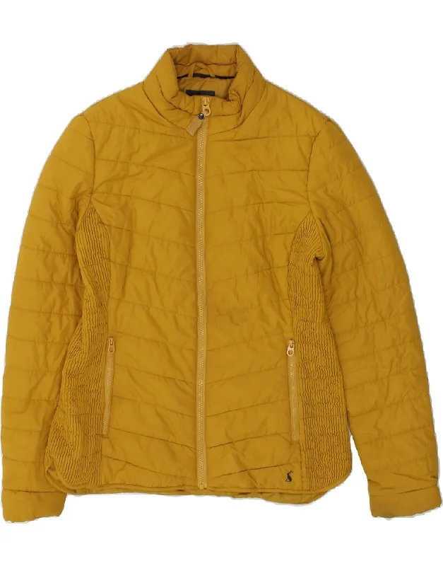 JOULES Womens Padded Jacket UK 14 Large Yellow Polyester