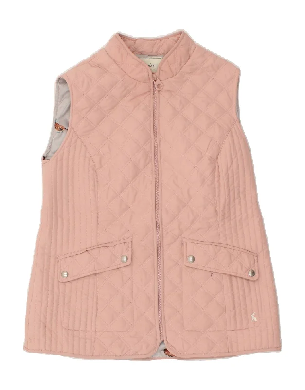 JOULES Womens Quilted Gilet UK 12 Medium Pink Polyester