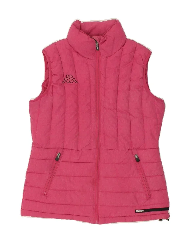 KAPPA Womens Padded Gilet UK 12 Medium Pink Nylon