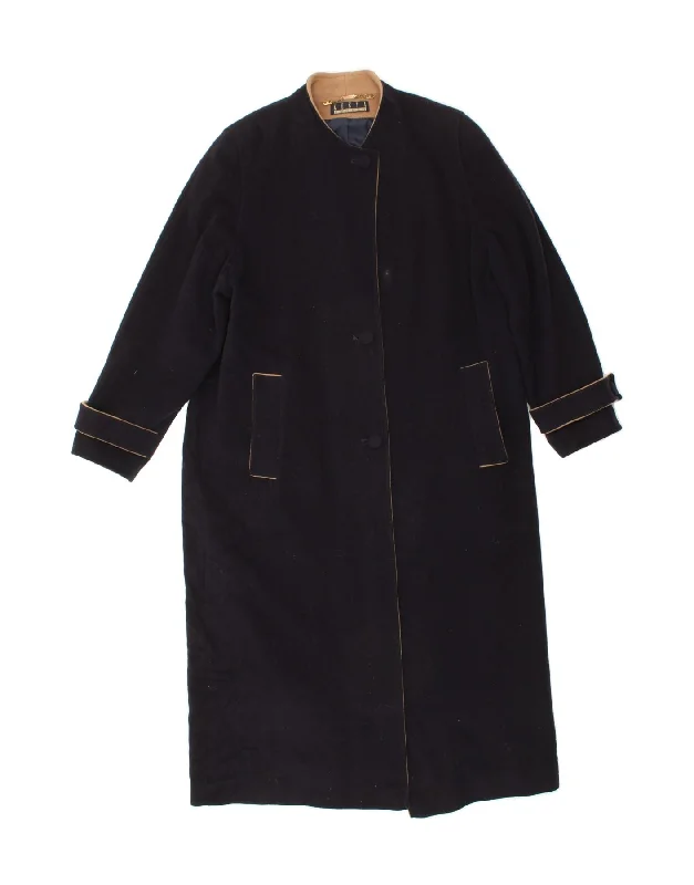 KESTA LONDON Womens Overcoat UK 16 Large Navy Blue Wool