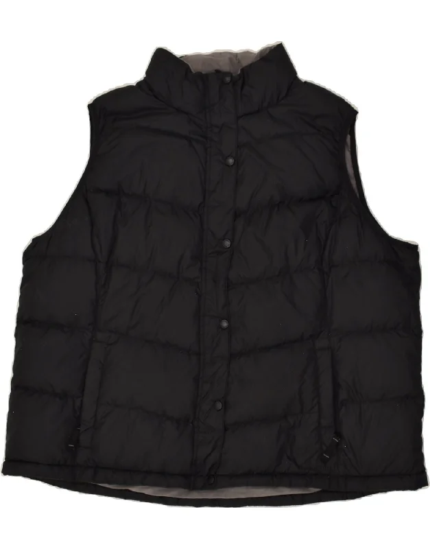 L.L.BEAN Womens Padded Gilet UK 20 2XL Black Nylon