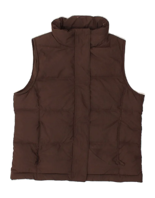 L.L.BEAN Womens Petite Padded Gilet UK 6 XS Brown Polyester