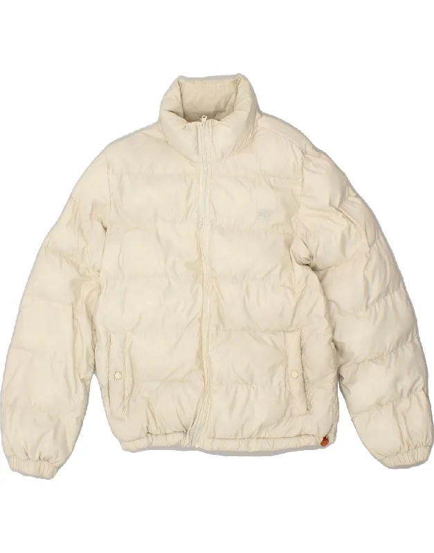 LEVI'S Womens Padded Jacket UK 6 XS Off White Polyester