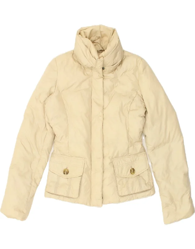 MAX MARA Womens Padded Jacket UK 8 Small Beige Polyamide