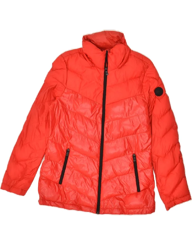 MICHAEL KORS Womens Padded Jacket UK 14 Medium Red Nylon