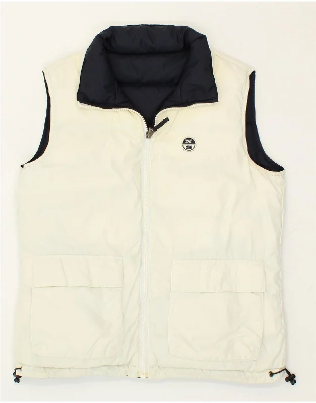 NORTH SAILS Womens Reversible Gilet UK 10 Small White Polyamide