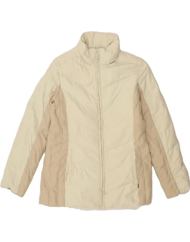 PAUL & SHARK Womens Padded Jacket UK 10 Small Beige Colourblock