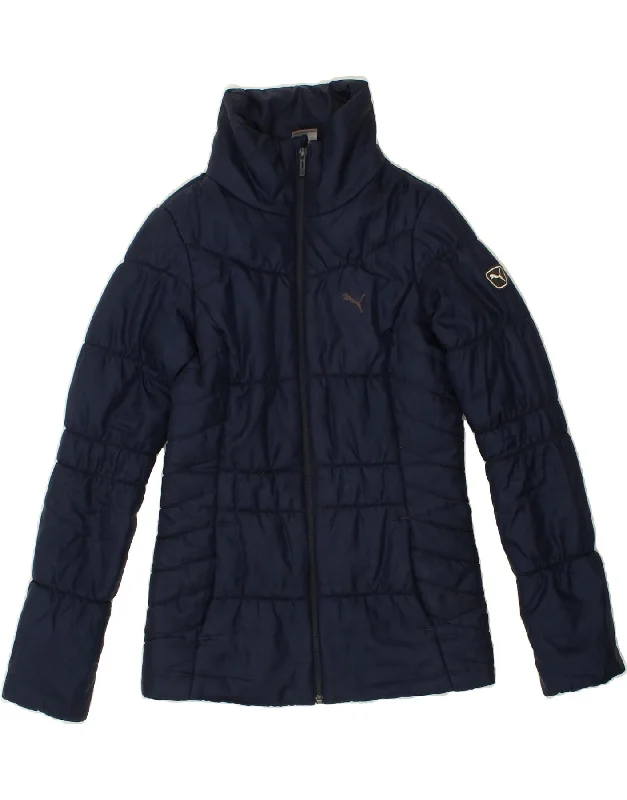 PUMA Womens Padded Jacket UK 8 Small  Navy Blue Polyester