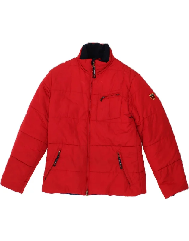 RALPH LAUREN Womens Padded Jacket UK 14 Large Red Nylon