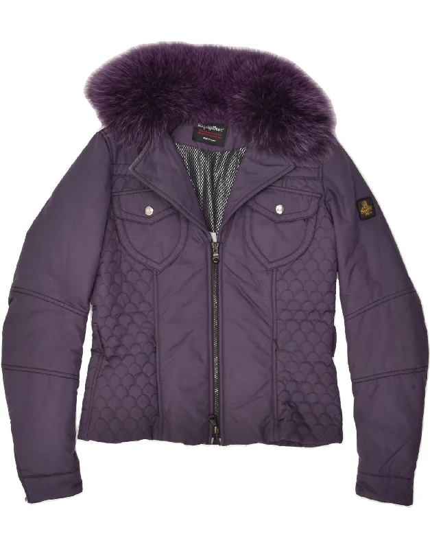 REFRIGIWEAR Womens Padded Jacket UK 14 Large Purple Polyamide