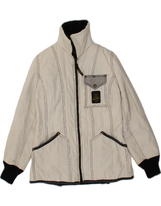 REFRIGIWEAR Womens Windbreaker Jacket UK 10 Small Off White