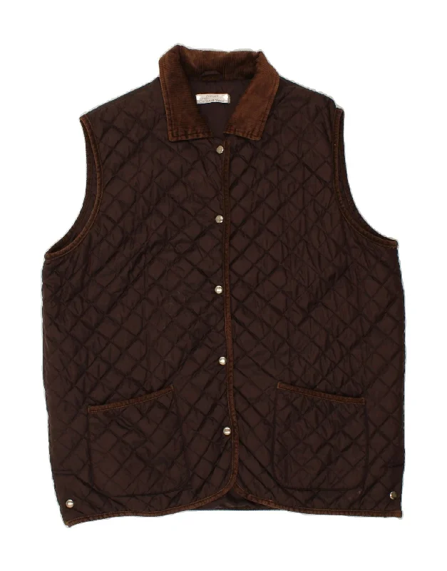 ST. BERNARD Womens Quilted Gilet US 16 2XL Brown Nylon