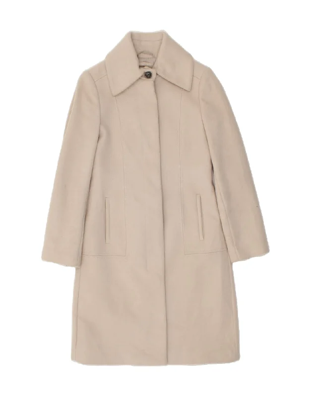 STEFANEL Womens Overcoat UK 12 Medium Beige Wool