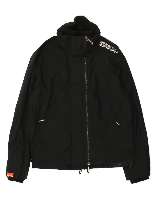 SUPERDRY Womens The Windcheater Windbreaker Jacket UK 16 Large Black