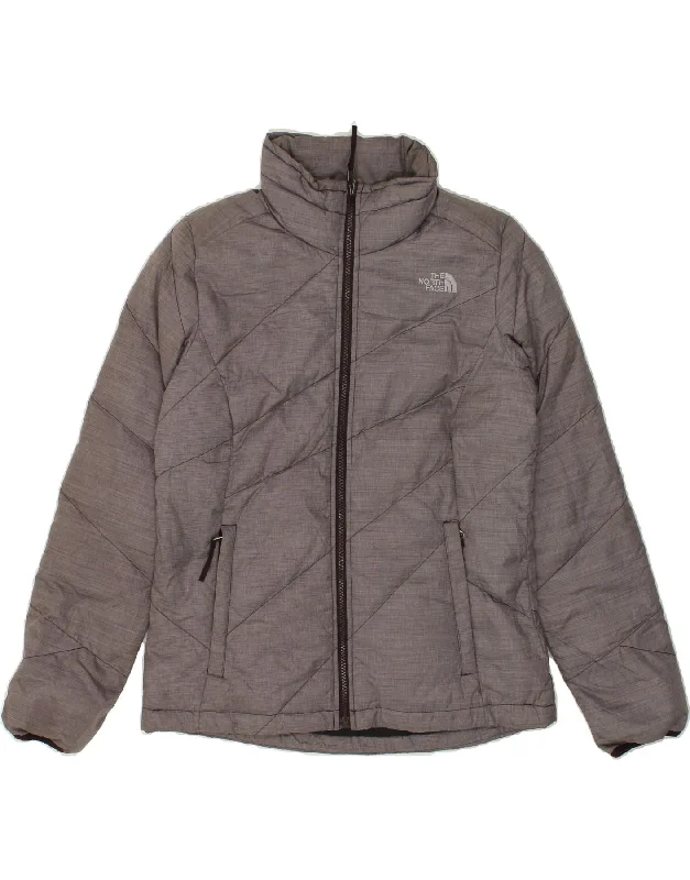 THE NORTH FACE Womens Padded Jacket UK 14 Medium Grey Polyester