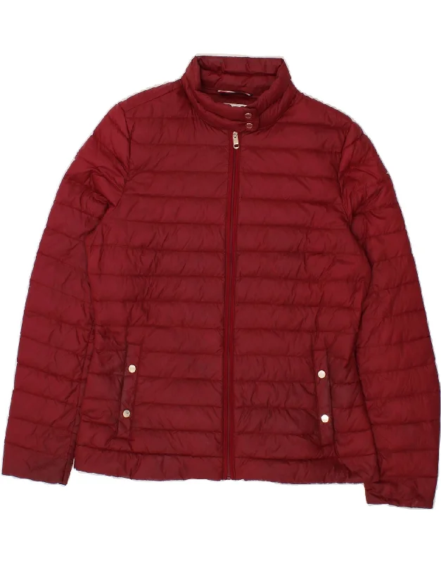 TOMMY HILFIGER Womens Padded Jacket UK 10 Small Red Polyamide