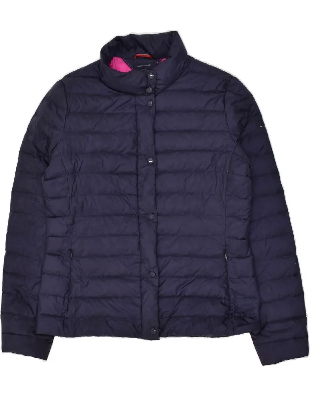 TOMMY HILFIGER Womens Padded Jacket UK 12 Medium Navy Blue Nylon