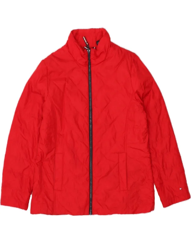 TOMMY HILFIGER Womens Windbreaker Jacket UK 16 Large Red Polyester