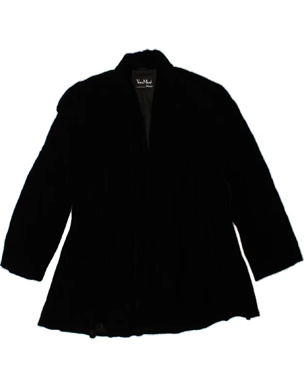 VERA MONT Womens Velvet Overcoat UK 20 2XL Black