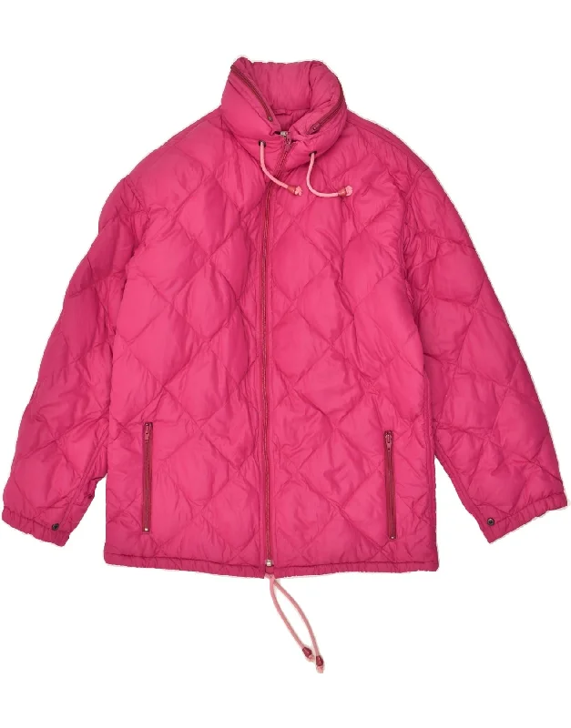 VINTAGE Womens Loose Fit Padded Jacket UK 16 Large Pink