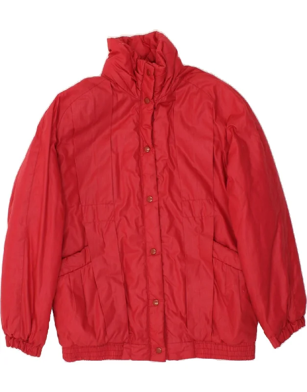 VINTAGE Womens Padded Jacket UK 14 Large Red