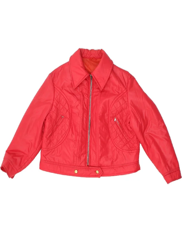 VINTAGE Womens Padded Jacket UK 14 Large Red