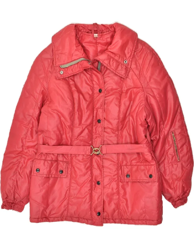 VINTAGE Womens Padded Jacket UK 16 Large Red