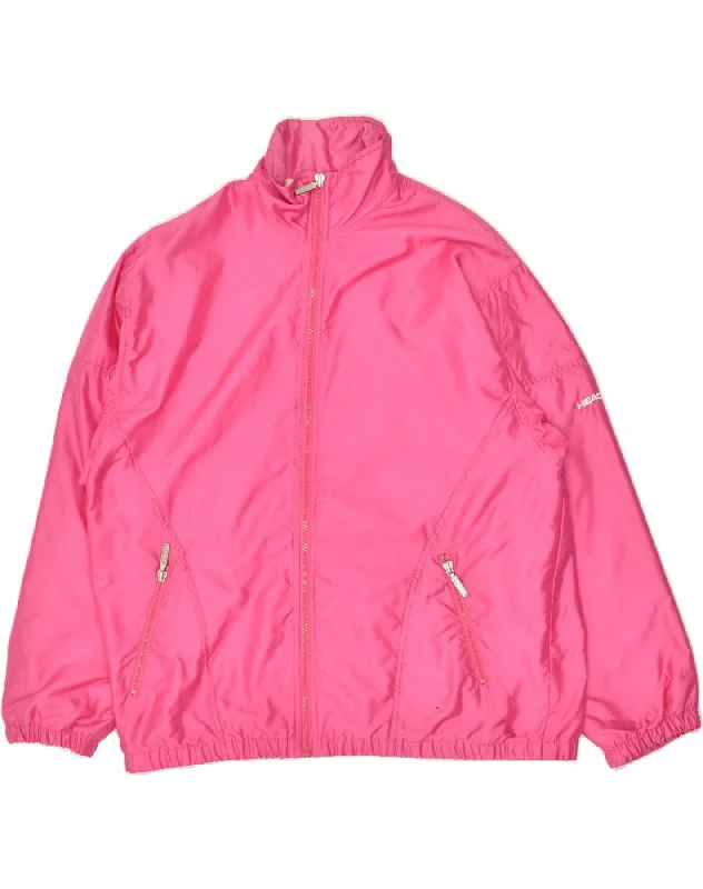 VINTAGE Womens Windbreaker Jacket EU 40 Medium Pink Polyester