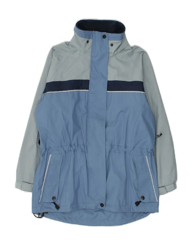 VINTAGE Womens Windbreaker Jacket UK 10 Small Blue Polyester