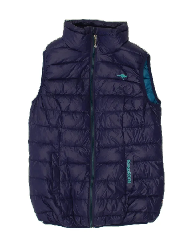 KANGAROOS Womens Padded Gilet UK 10 Small  Navy Blue Polyamide