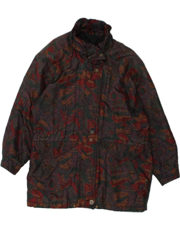 YESSICA Womens Abstract Pattern Windbreaker Coat UK 18 XL Multicoloured