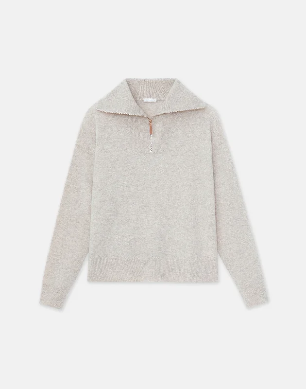 Cashmerino Half Zip Sweater