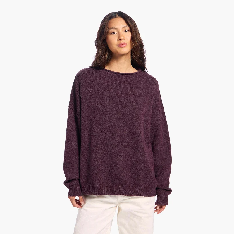 Cozy Knit Mock Neck Sweater | Plum