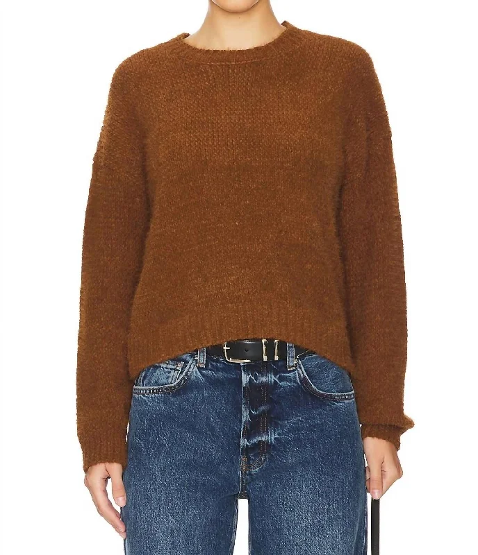 Drop Shoulder Sweater In Bronzed Maple