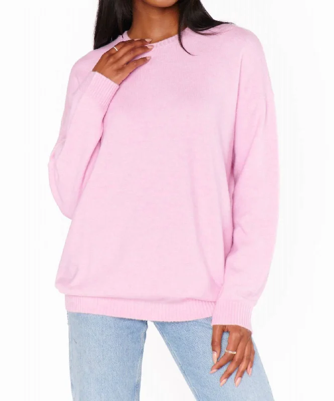 Feel Good Sweater In Mauve Pink Knit