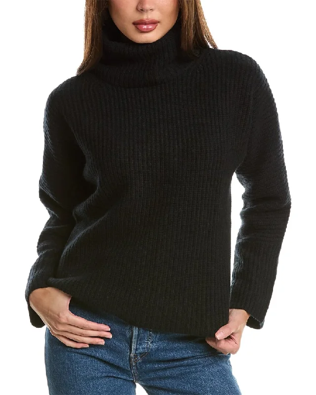 Forte Cashmere Luxe Cozy Turtleneck Wool & Cashmere-Blend Sweater