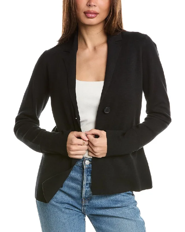 Forte Cashmere Notch Collar Cashmere-Blend Cardigan