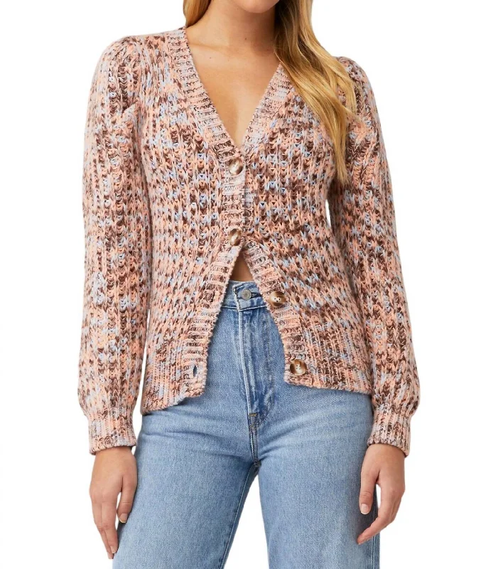 Gramcercy Cardigan In Blue Peach Multi